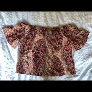 Madewell off the shoulder cropped blouse